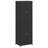 vidaXL Wooden Garden Storage Cabinet, Durable Poly Rattan, Water-Resistant, 4 Compartments, Outdoor Storage Cabinet, Powder-Coated Steel Frame, Solid Acacia Wood Knobs, 23.2"x15.7"x70.9", Black-88344689