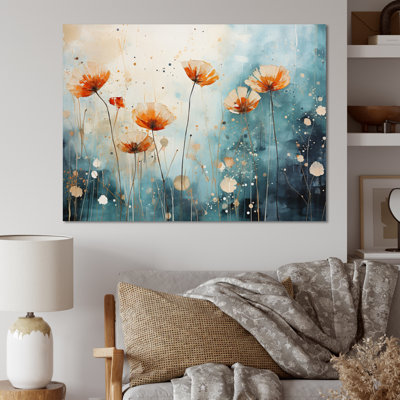 «Blue Dandelion Floral Symphony I», reproduction sur toile