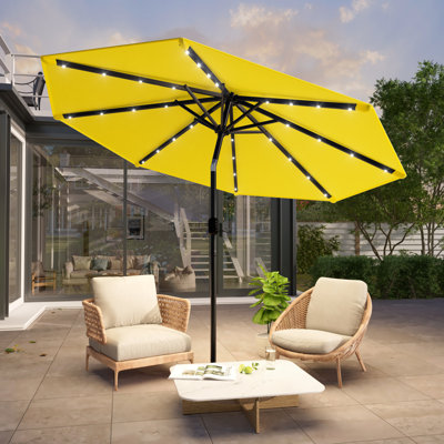 Market Umbrella with Solar Lights, Table Umbrella for Patio