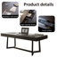 82.68" Smoky wood colour Rectangular Solid + Manufactured Wood with 4 drawers desk-109708079