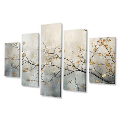 Corda - impression sur toile florale - 5 panneaux