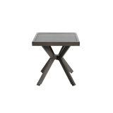 Bureau extérieur carré gris 17,72 pouces, table en fonte d'aluminium pour patio, jardin à utiliser