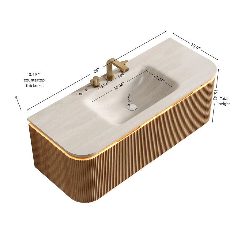 Meuble-lavabo et lavabo de salle de bain 48 po DIEN