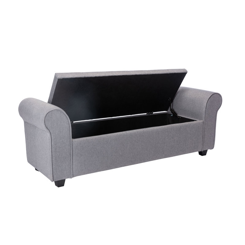 Banc de rangement rembourré Landaverde, gris