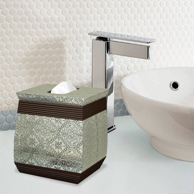 Oneita Tissue Box | Resin Square Facial Tissue Box Holder | Oil Rubbed Bronze Finish