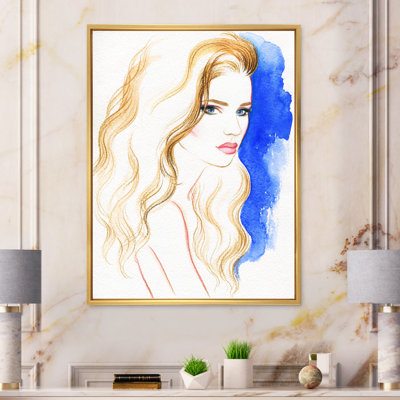 Portrait d'une femme aux cheveux blonds - art mural sur toile Glam