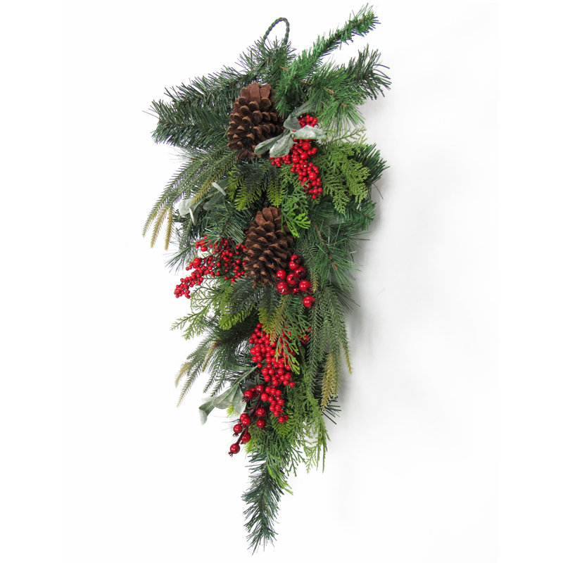 Ornement de Noël en forme de pomme de pin artificielle 30 po