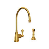 Georgian Era Single Handle Kitchen Faucet with Accessories
