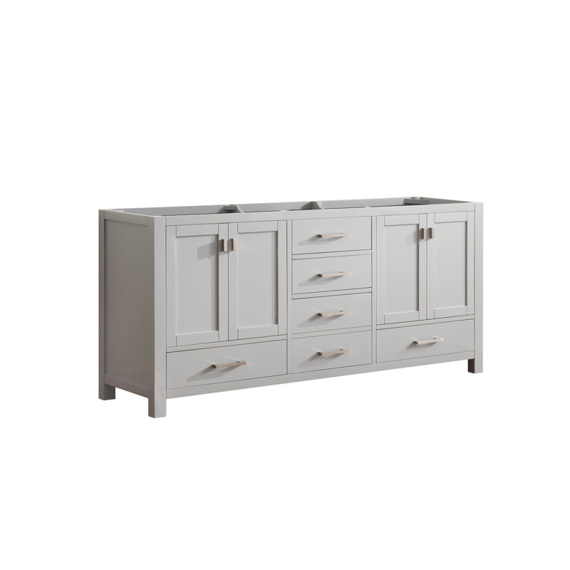 Souther 72 " Freestanding Standard Double Bathroom Vanity Base, Chilled Gray