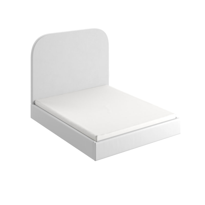 Plum Upholstered Ottoman Storage Bed, 200 x 200 cm, Light Grey