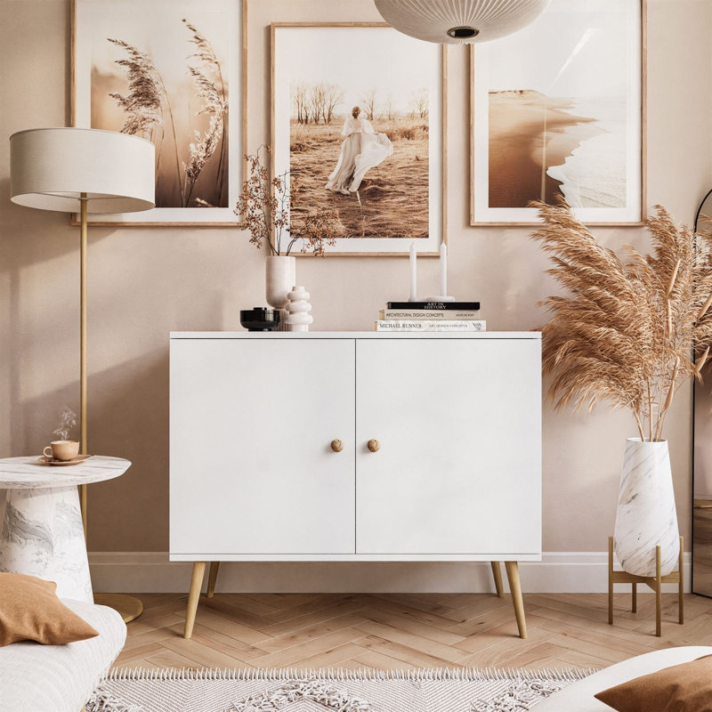 Syed Rectangle Accent Cabinet, White