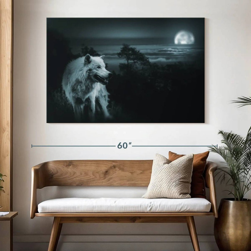 Lune, loup, H 34 po x l 51 po