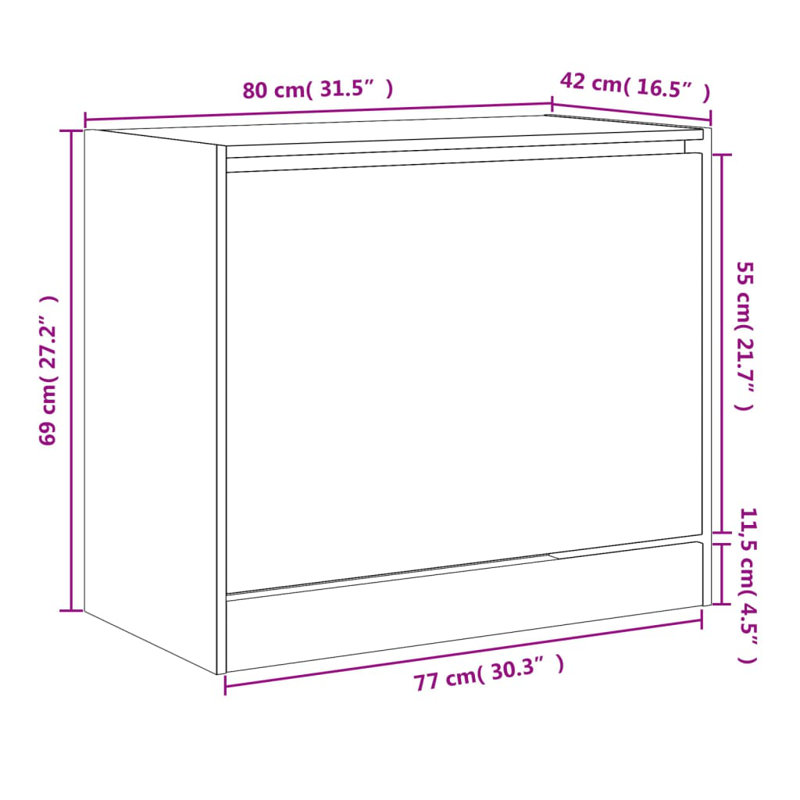 9 Pair Shoe Storage Cabinet, White