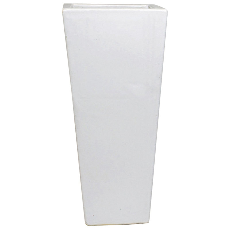 Loden Handmade Ceramic Planter, 36" H x 15" W x 15" D, White