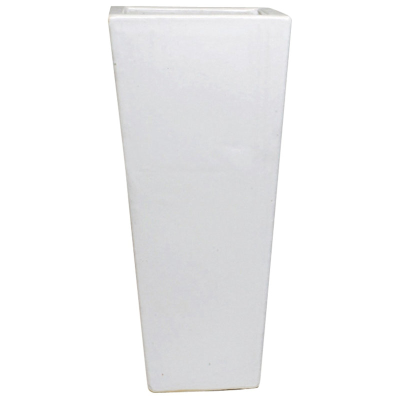 Loden Handmade Ceramic Planter, White, 36" H x 15" W x 15" D