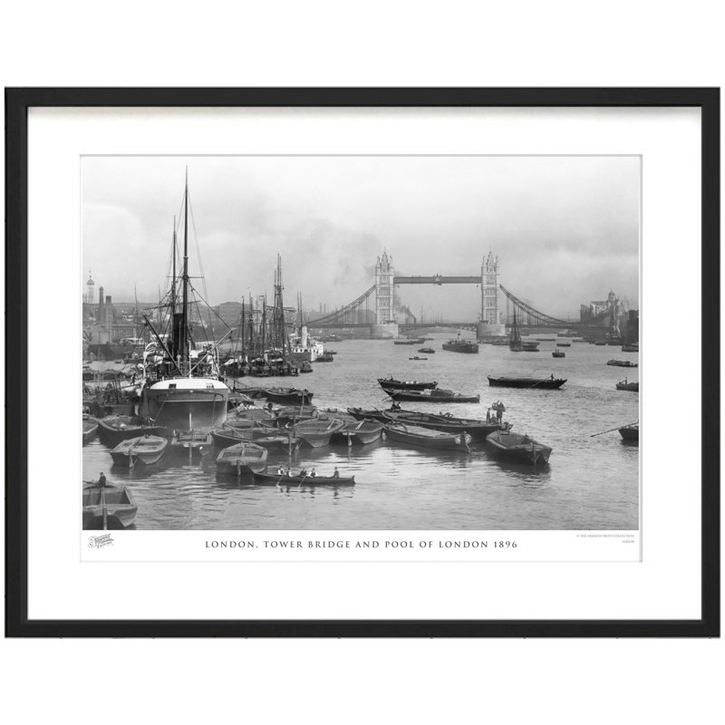 London, Tower Bridge And Pool Of London 1896 by Francis Frith - Single Picture Frame Print, 60cm H x 80cm W x 2.3cm D