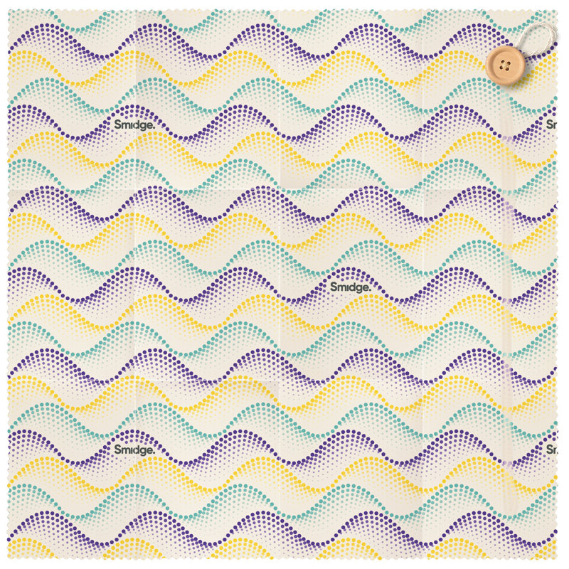 Smidge Beeswax Food Wrap Roll, Wave Print, 20.5cm H x 0.5cm W