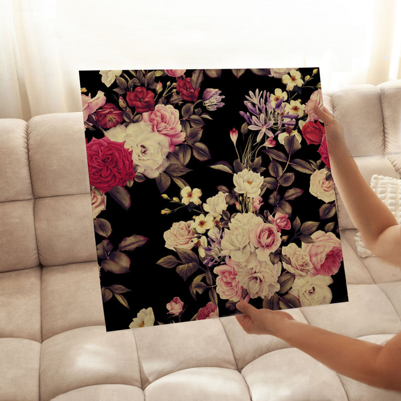 Floral Floral Elegance, impression d'art moderne sans cadre, H 16 po x l 16 po