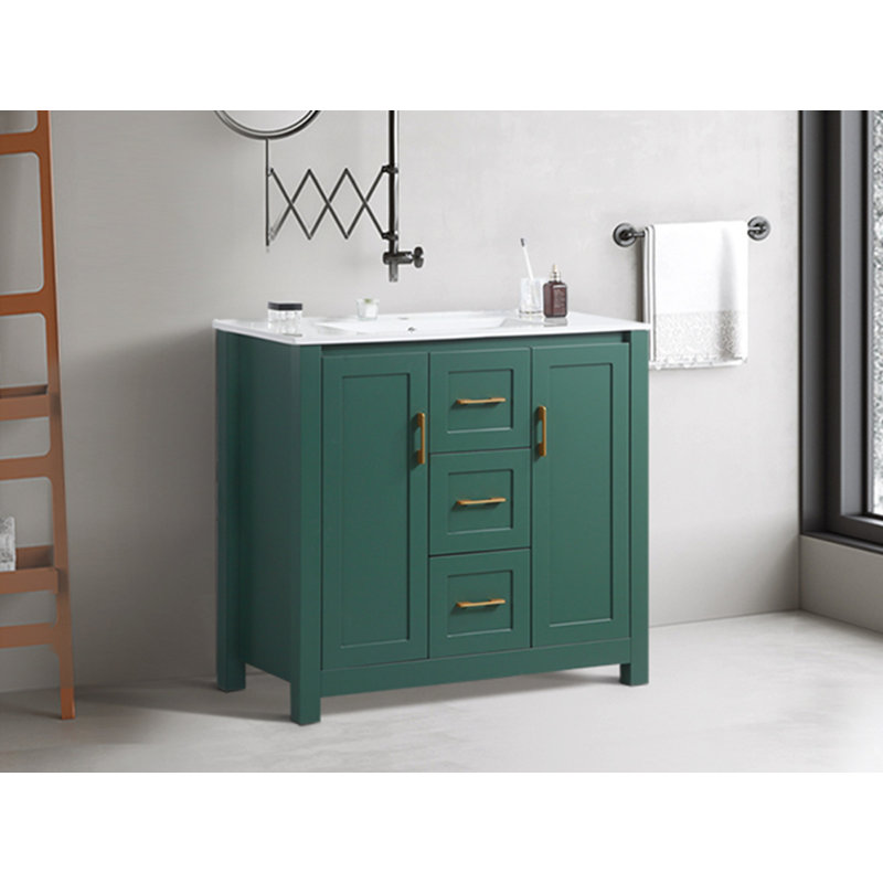 36" Bathroom Vanity With Sink, Green
