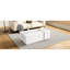 Table basse extensible de 47,2 po à 72,7 po avec finition ultrabrillante, 2 tiroirs et espaces de rangement cachés, plateau de table large, idéale pour le salon multifonctionnel, table extensible, espace, tiroirs,