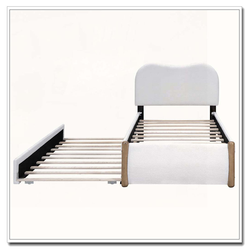 Lit plateforme tapissier Berber, Twin, White
