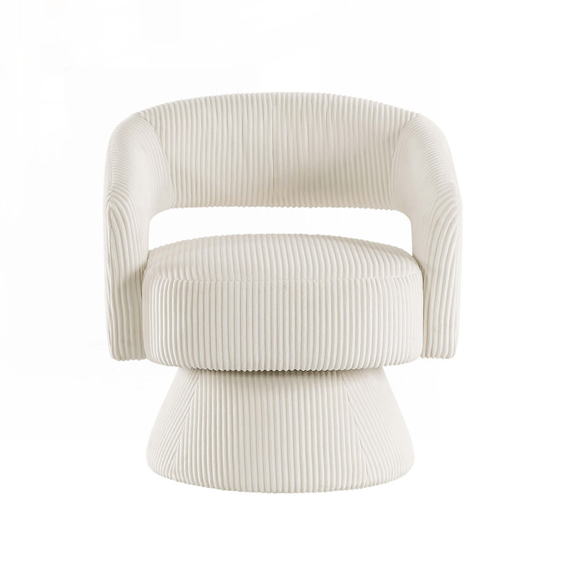 Chaise avec accoudoirs rembourrée en velours côtelé Modern Modern, Velours côtelé beige