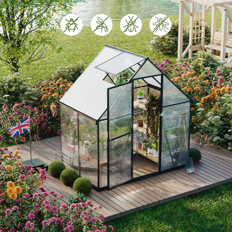 Polycarbonate Greenhouse, 6.4' H x 4' W x 6' D