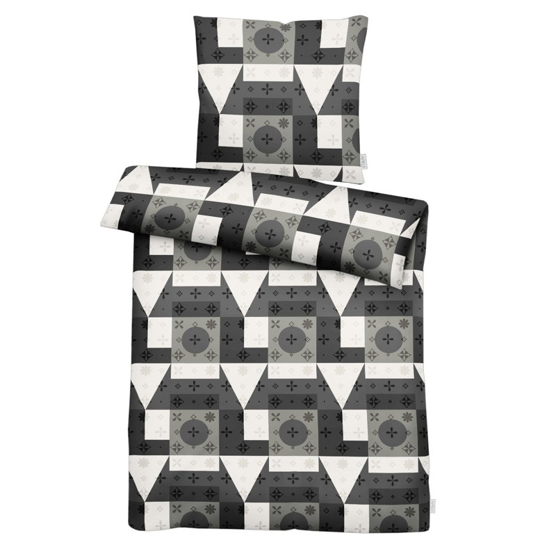 Loft Dreams, 135 x 200 cm - 1 Pillowcase 80 x 80 cm, Black/White/Grey
