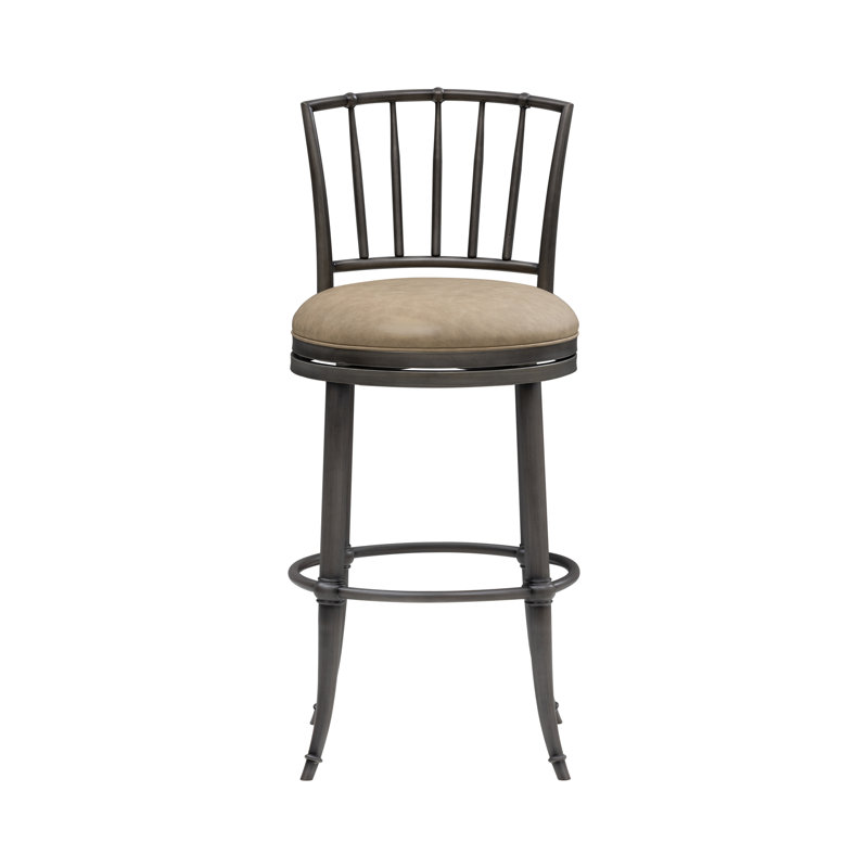 Tabouret de bar pivotant à hauteur de tabouret en similicuir brun de qualité commerciale Conte - ensemble de 6, Brun