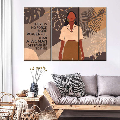 Femme noire, citation sur toile, ensemble de 3 pièces