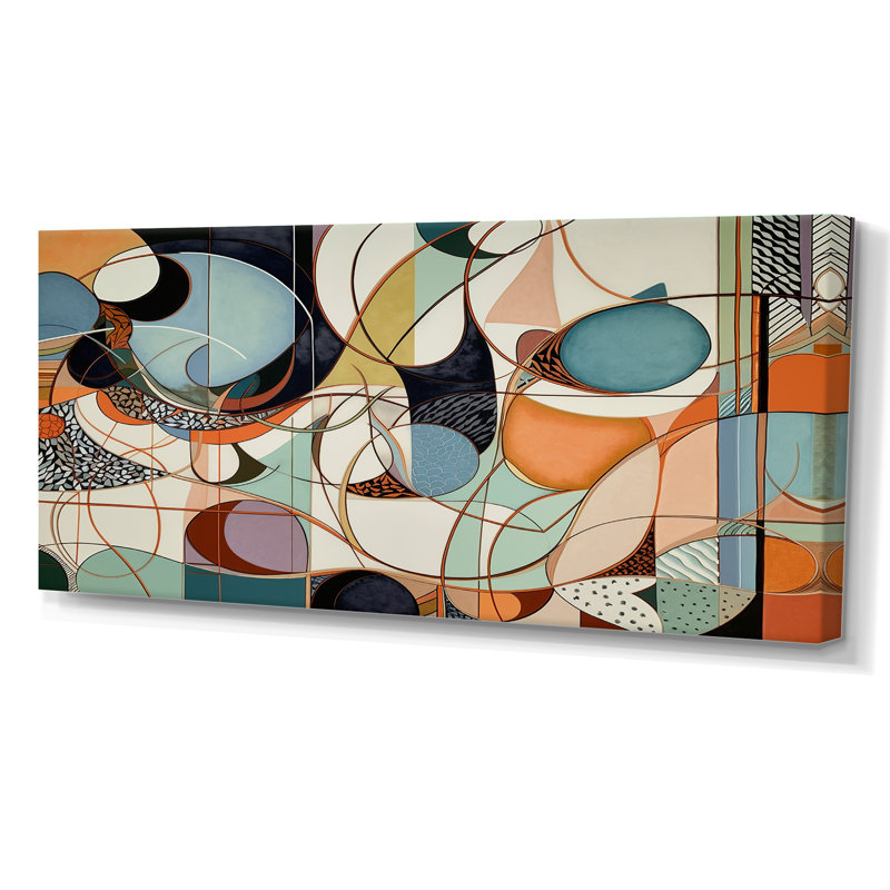 «Pastel Color Boho Artwork II - Abstract Minimalisme», reproduction sur toile, Toile tendue, H 28 po x l 60 po x P 1,5 po