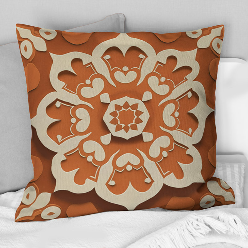 Moroccan Tiles In Earth Tones I - Coussin décoratif à imprimé abstrait