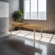 Hardvard Indoor Oak and Wood Extendable Dining Table