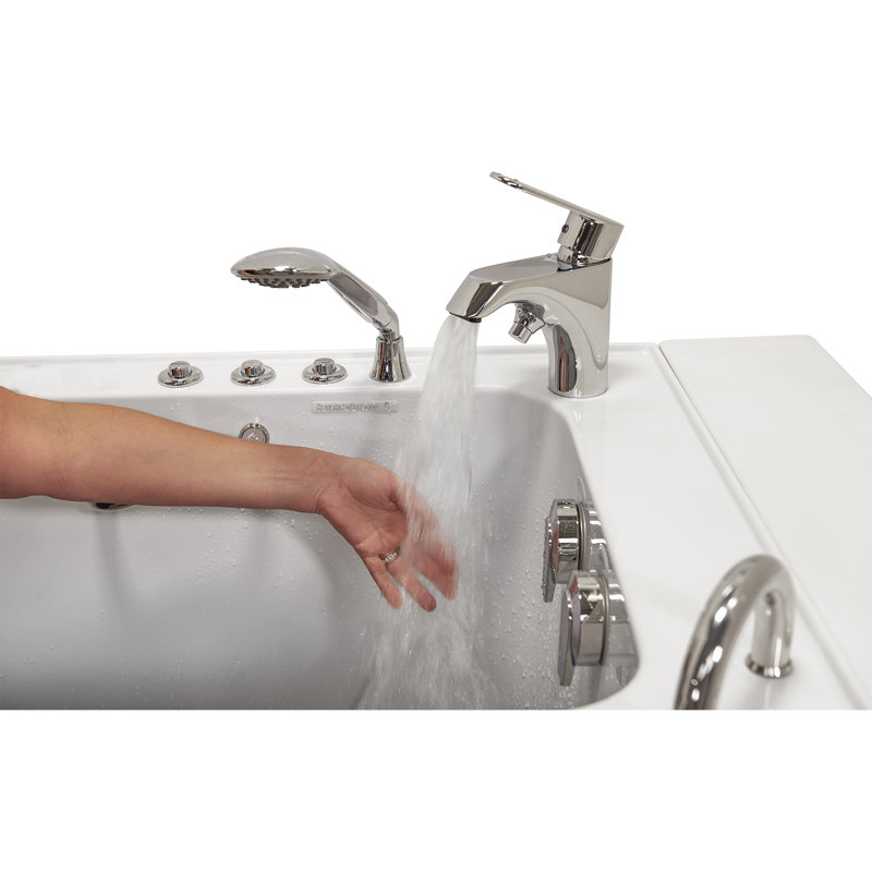 52'' x 32'' White Acrylic Walk-In Bathtub with Hydro Massage