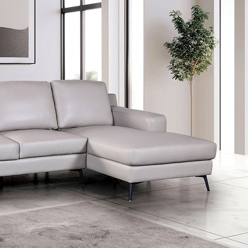 Canapé modulaire Jameisen, Light Grey Leather Match, Right Hand Facing
