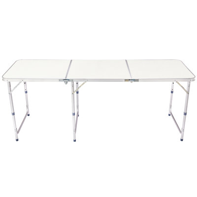 Table pliante en alliage d'aluminium 6 pi blanc
