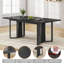 Ensemble de table de salle à manger 5 pièces pour 4 à 6 personnes, table de cuisine extensible de 63 po et 4 coussins, table de salle à manger avec panneau en MDF et structure en métal -556586559-556586553