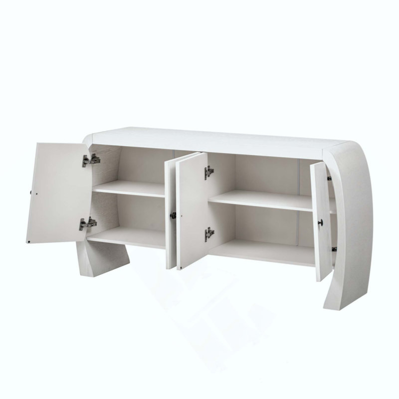 Armoire de rangement 4 portes avec tablettes, Blanc