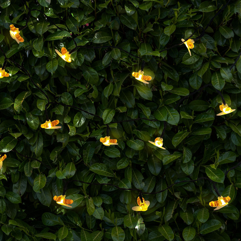 Jonce Solar Powered String Lights with Bee Motif