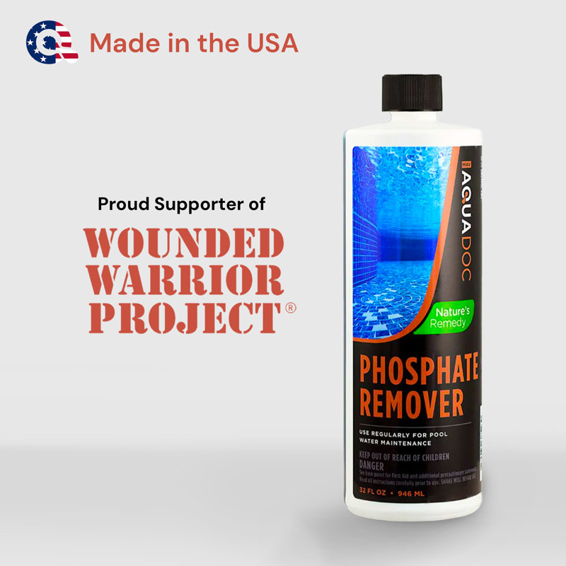 AquaDoc Pool Phosphate Remover - 32 oz - Concentrated Phosphate Remover for Pool Opening & Maintenance - Made in the USA