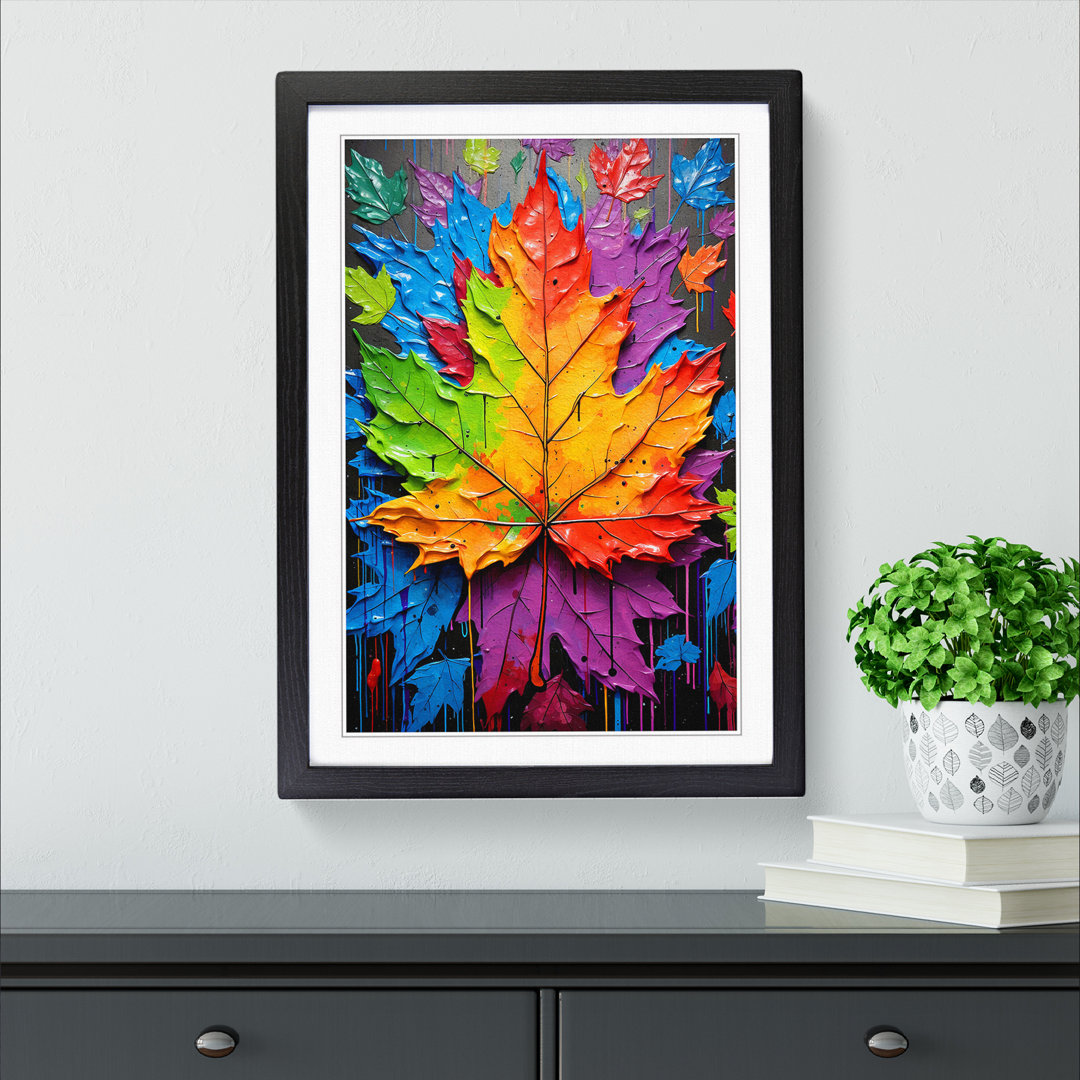 Leaf Pop No.4 - Single Picture Frame Print on Wood