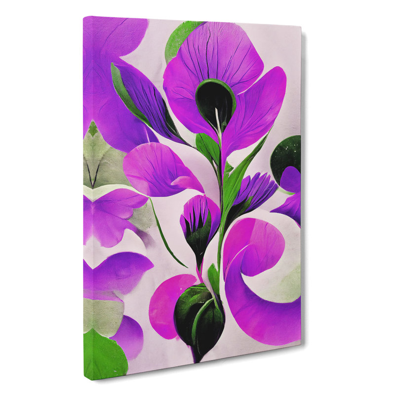 Floral Abstract Art No.1 - Wrapped Canvas Print, 50cm H x 35cm W x 3cm D