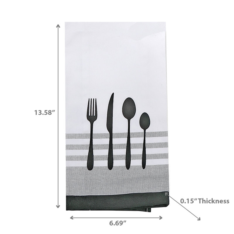 Serviettes de cuisine en coton, Noir