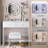 17" Round LED Mirror Vanity Table + Soft Cushion Stool Suit, Large Mirror, Touch Switch, 3 colors, Adjustable Brightness, Large Desktop, Multi-layer High Capacity Storage, Suitable For Small Space