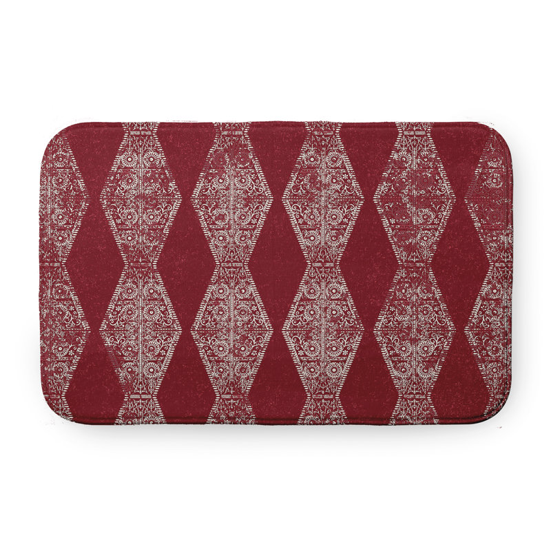 Tapis de bain HH Revival, L 17 po x L 24 po, Rouge