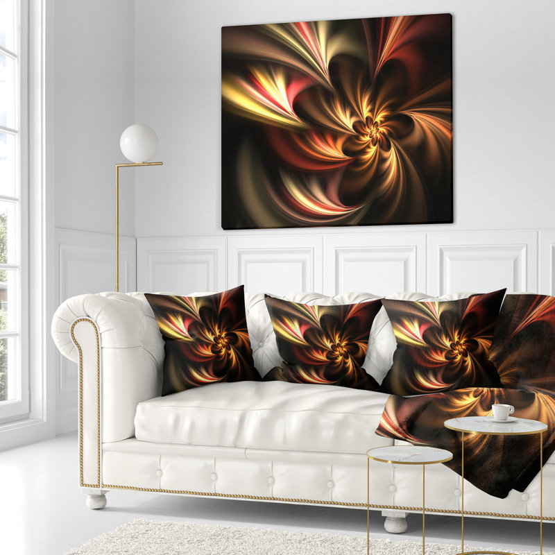 Coussin floral à fleurs brillantes, 16 po x 1 po, Coussin décoratif