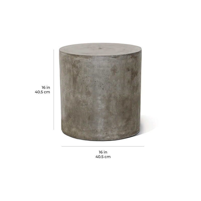 Perpetual Outdoor Round Side Table, Slate Gray, 16" Diameter