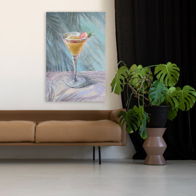 «Happy Hour I Art» bleu et botanique