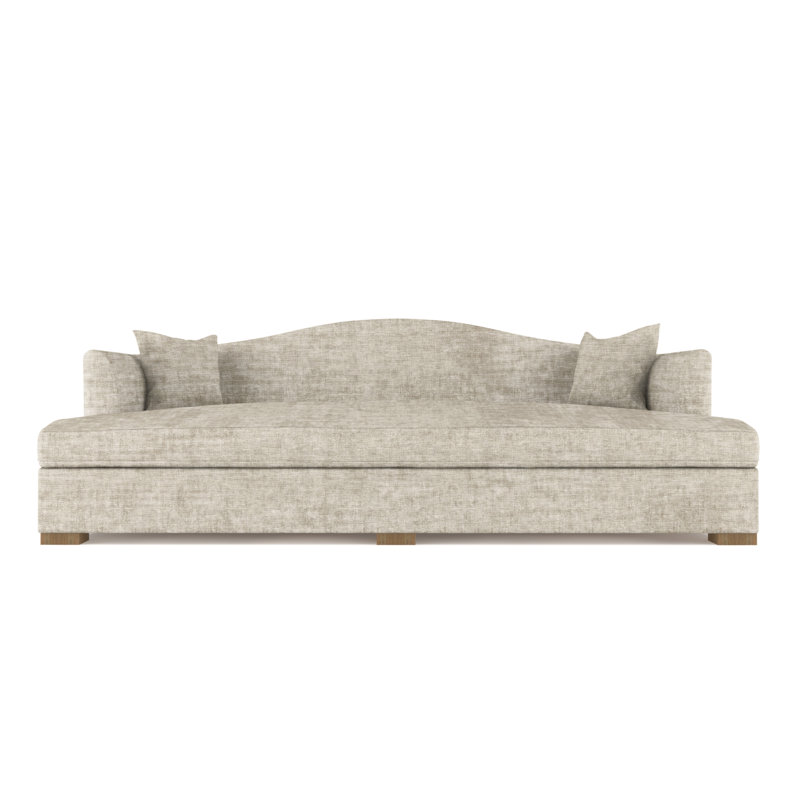 Horatio Camelback Taper Curved-Arm Daybed, Vintage Leather Alabaster, Weathered