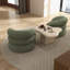 Fauteuil demi-tonneau rembourré et pivotant-583774007